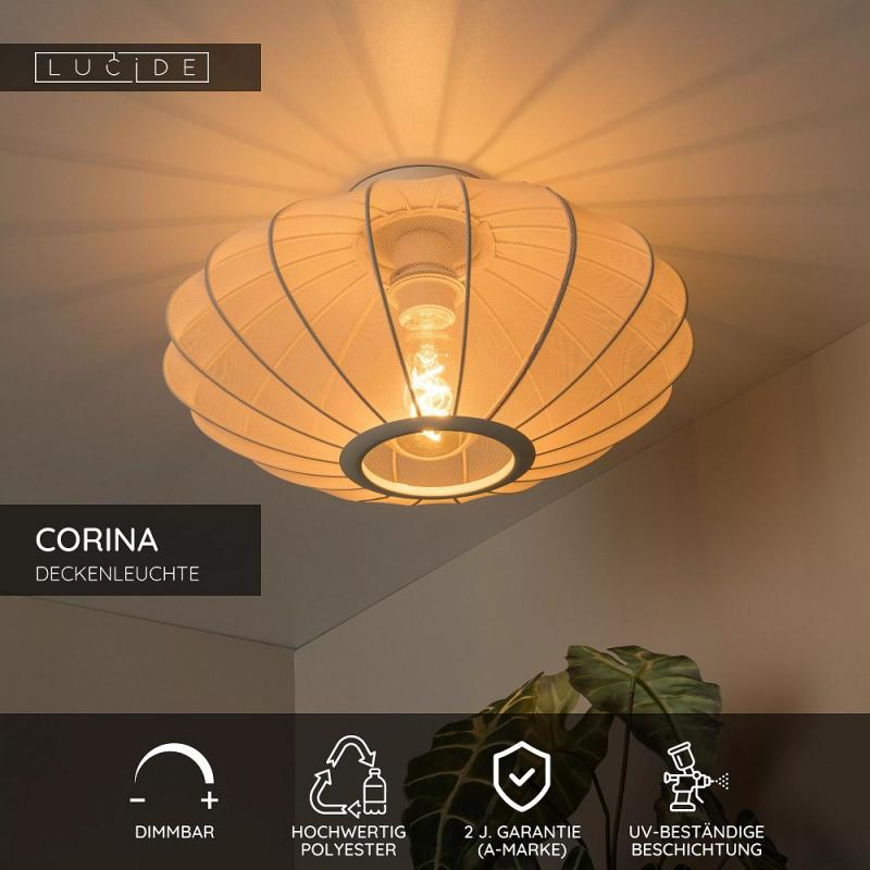 Lucide CORINA Deckenleuchte Ø40cm 1xE27 Beige