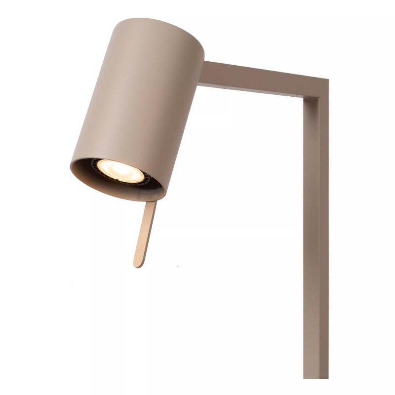 Lucide LESLEY Stehlampe mit Leselicht GU10 Taupe Metall modern dimmbar