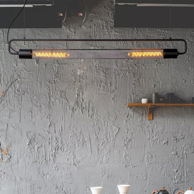 Lucide CALIXT Pendelleuchte 2xE27 Schwarz Metall dimmbar höhenverstellbar 122cm