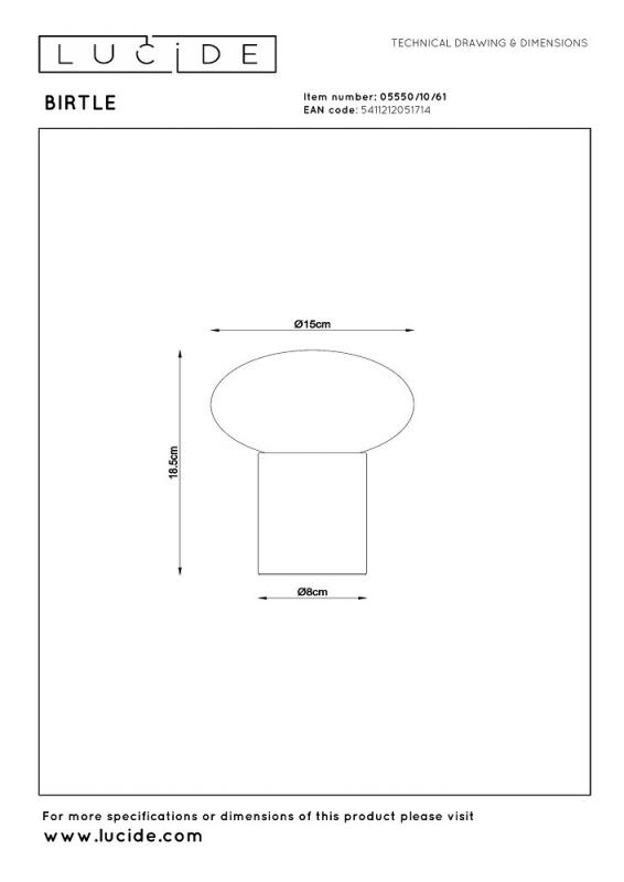Lucide BIRTLE Tischlampe G9 Opal Glas Holz Japandi Ø15cm modern