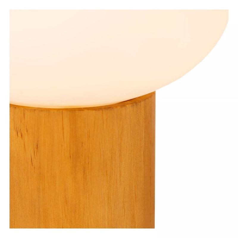 Lucide BIRTLE Tischlampe G9 Opal Glas Holz Japandi Ø15cm modern