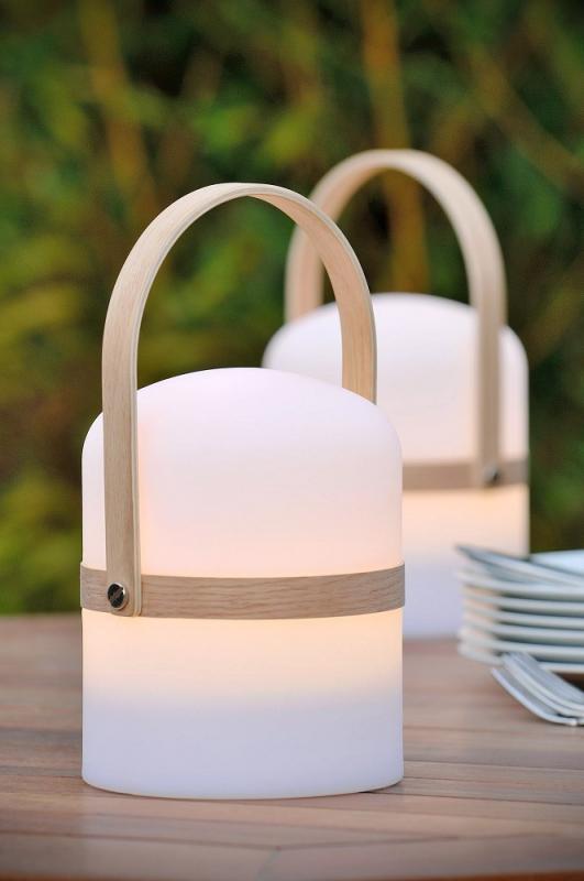 Lucide JOE – wiederaufladbare LED Tischlampe Innen & Außen in Weiß