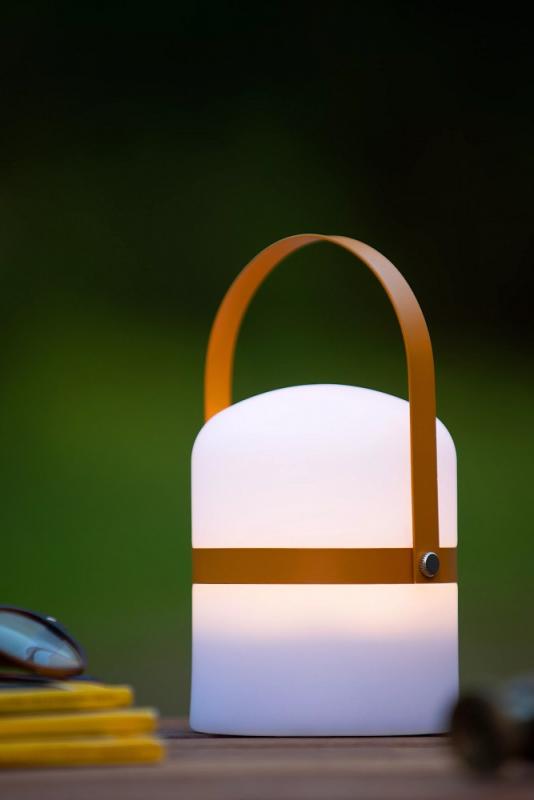 Lucide LITTLE JOE – kompakte Akku LED Tischlampe IP44 für Innen & Außen in Braun