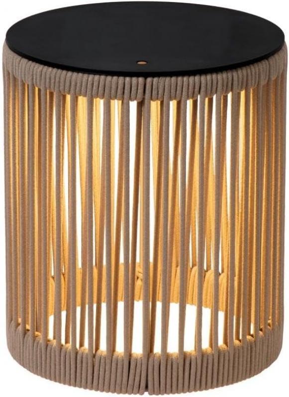Lucide PINGI Akku-Stehlampe LED Outdoor IP44 Taupe 3-Stufen-Dim