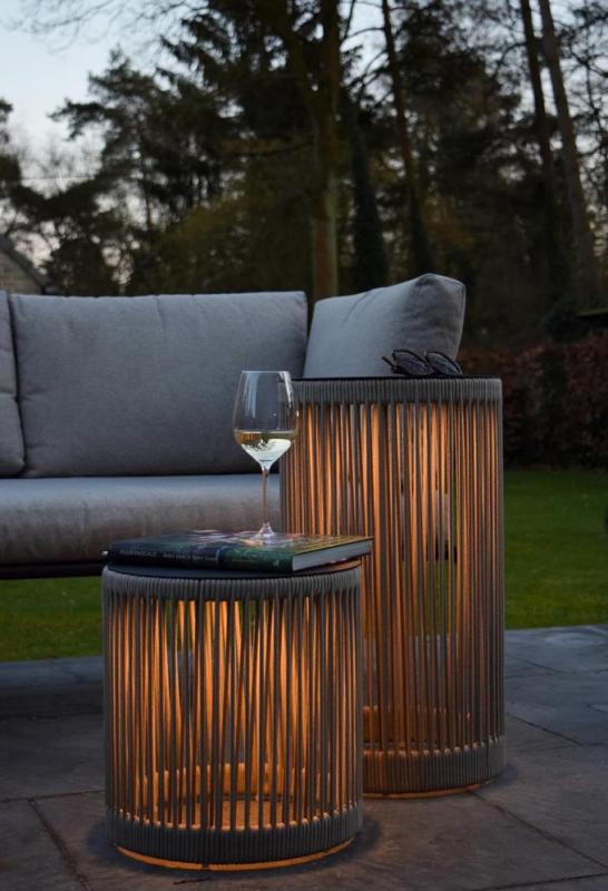 Lucide PINGI Akku-Stehlampe LED Outdoor IP44 Taupe 3-Stufen-Dim