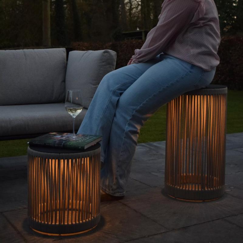 Lucide PINGI Akku-Stehlampe LED Outdoor IP44 Taupe 3-StepDim