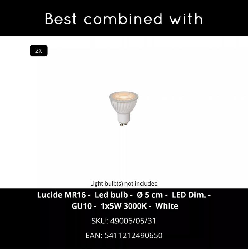 Lucide TAYLOR Wandstrahler IP54 Weiß – 2x GU10 Außenwandleuchte mit Sensor