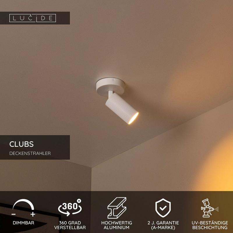 Lucide CLUBS - Deckenstrahler 1xGU10 Weiß