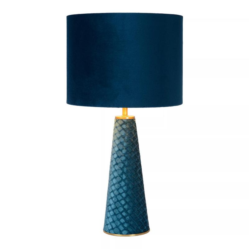 Lucide EXTRAVAGANZA VELVET Tischleuchte Ø25cm 1xE27 Türkis Retro Metall