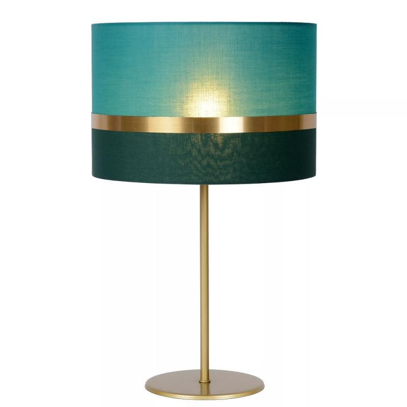 Lucide EXTRAVAGANZA TUSSE Tischlampe Ø30 cm E14 Grün Gold Leinen