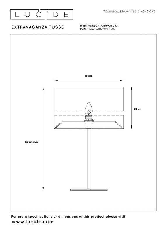 Lucide EXTRAVAGANZA TUSSE Tischlampe Ø30 cm E14 Grün Gold Leinen
