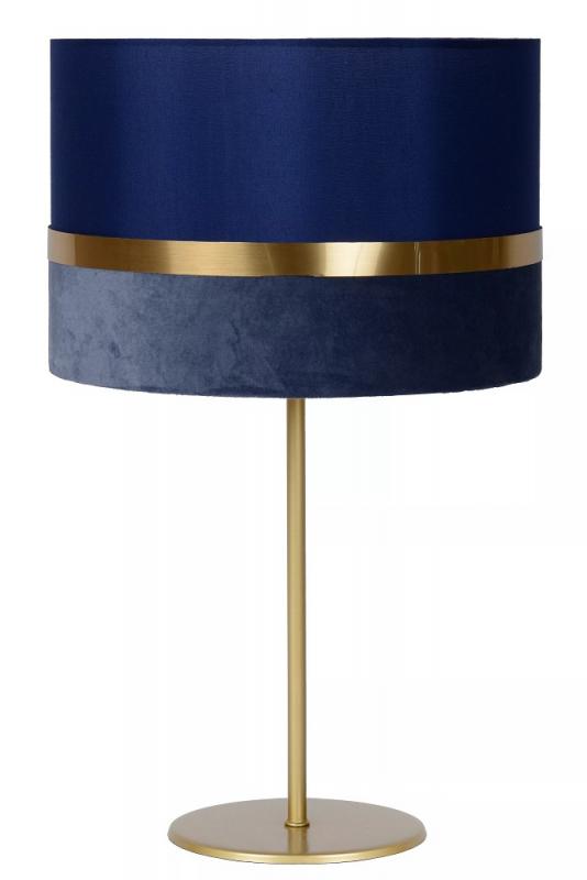 Lucide EXTRAVAGANZA TUSSE Tischlampe Ø30 cm E14 Blau Gold Leinen