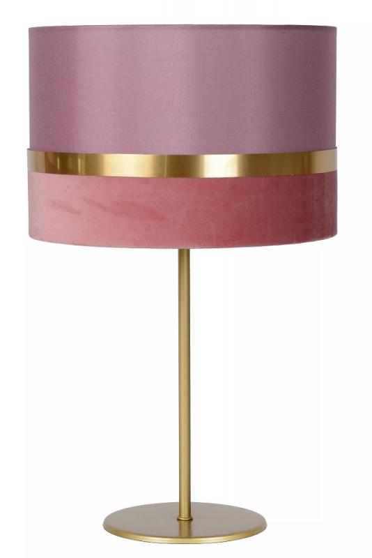 Lucide EXTRAVAGANZA TUSSE Tischlampe Ø30 cm E14 Rosa Gold Leinen