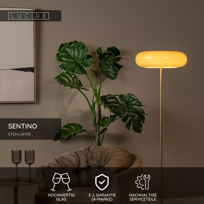 Lucide SENTINO Stehlampe Ø40cm 3xG9 Taupe Retro Design modern