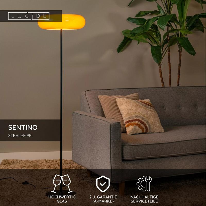 Lucide SENTINO Stehlampe Ø40cm 3xG9 Orange Retro Design