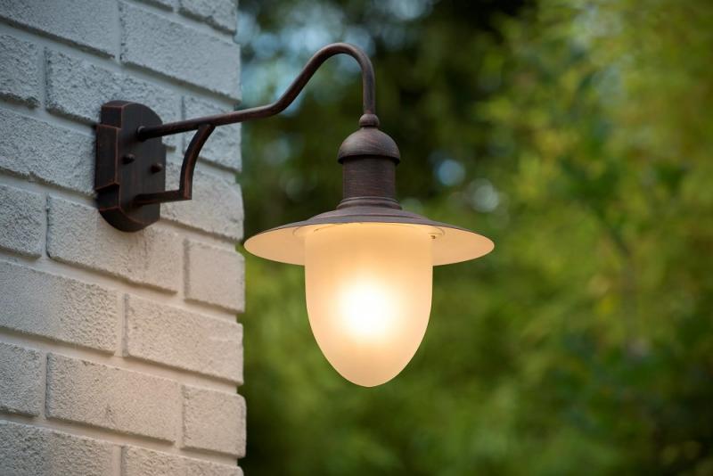 Lucide ARUBA - Wandleuchte Außen - Ø 25 cm - 1xE27 - IP44 - Rostfarbe