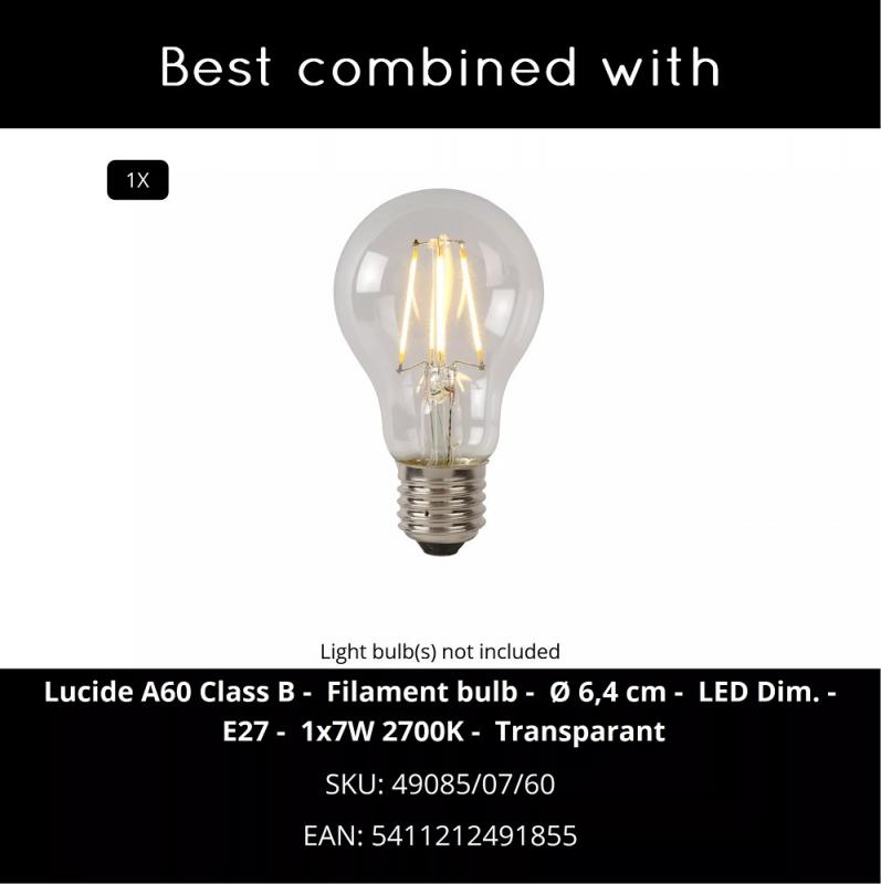 Lucide ARUBA - Wandleuchte Außen - Ø 25 cm - 1xE27 - IP44 - Schwarz