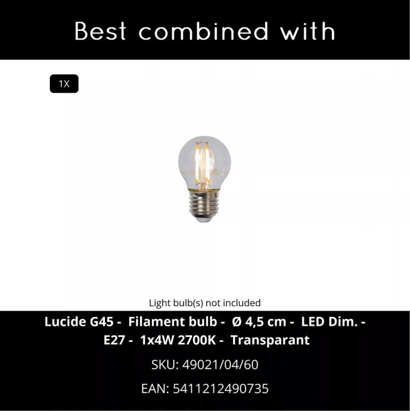 Lucide LIVIA Wandleuchte IP44 Schwarz – 1x E27 Außenwandleuchte