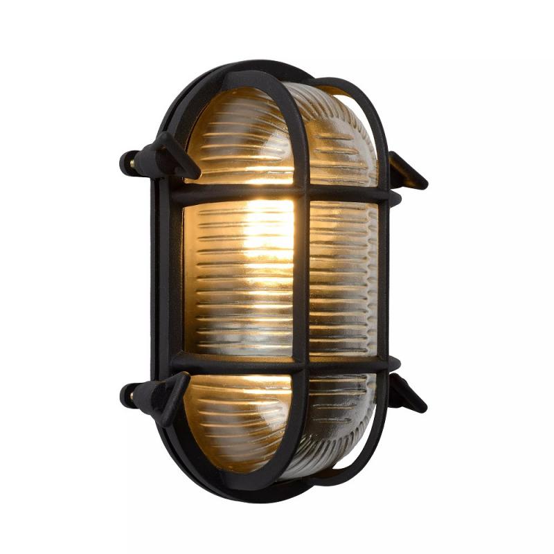 LUCIDE ARNE-LED IR Wandstrahler Außen GU10 IP44 Schwarz mit Sensor