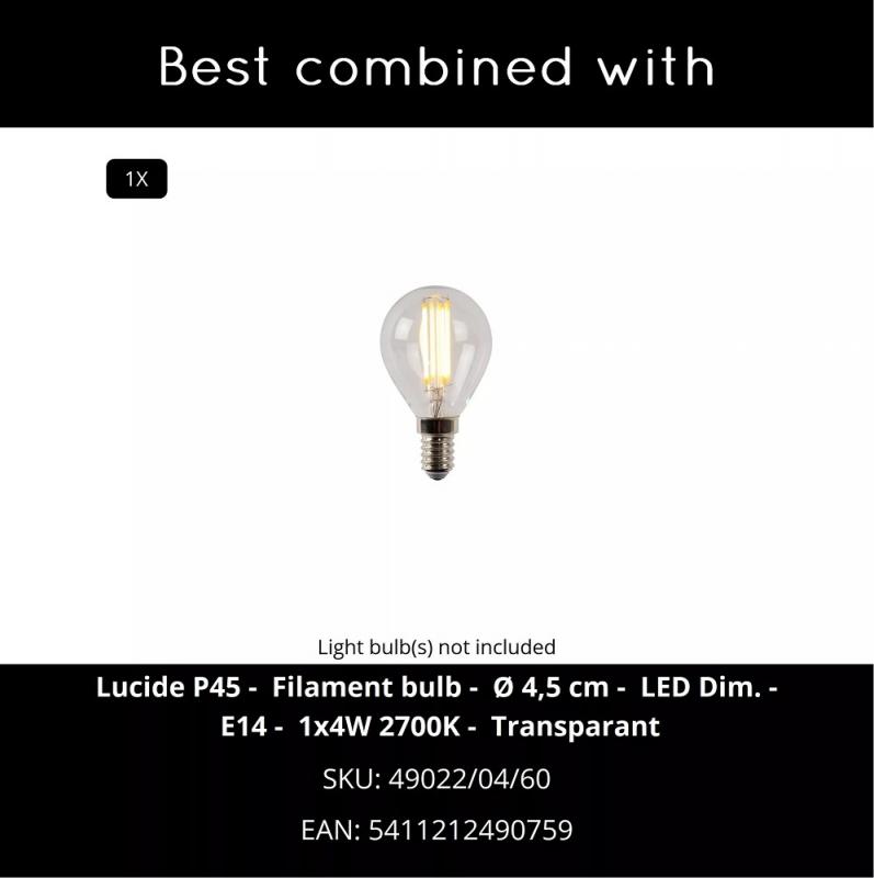 Lucide TOUCH Tischleuchte Ø22cm E14 Chrom Matt Touchdimmer