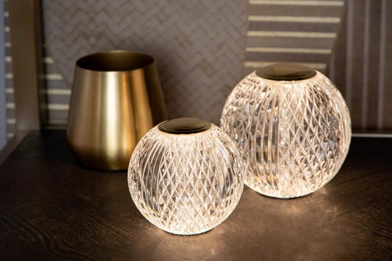 Lucide CINTRA LED Akku Tischlampe Ø11cm 3-StepDim 3000K transparent wiederaufladbar