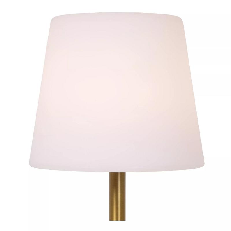 Lucide TYON – elegante Akku Tischleuchte für Innen & Außen in mattem Gold mit warmweißem Licht
