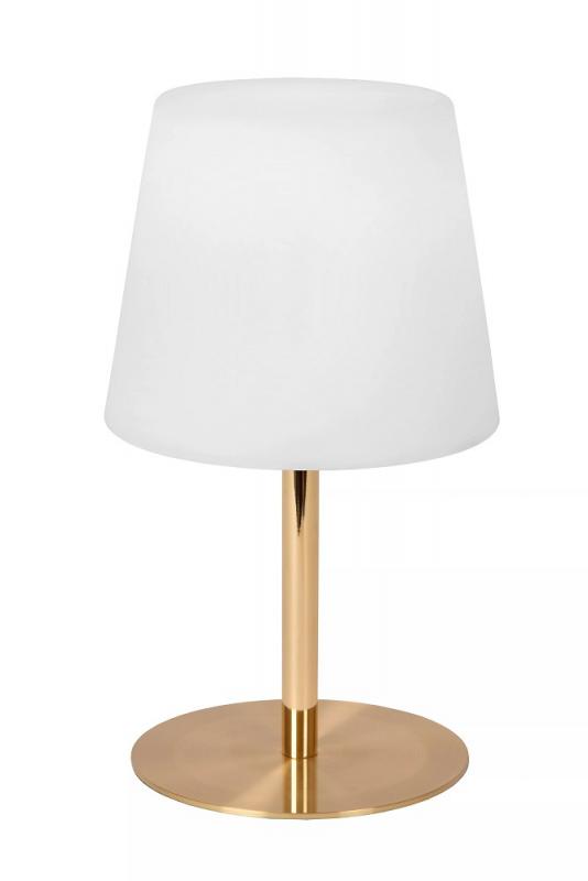 Lucide TYON – elegante Akku Tischleuchte für Innen & Außen in mattem Gold mit warmweißem Licht
