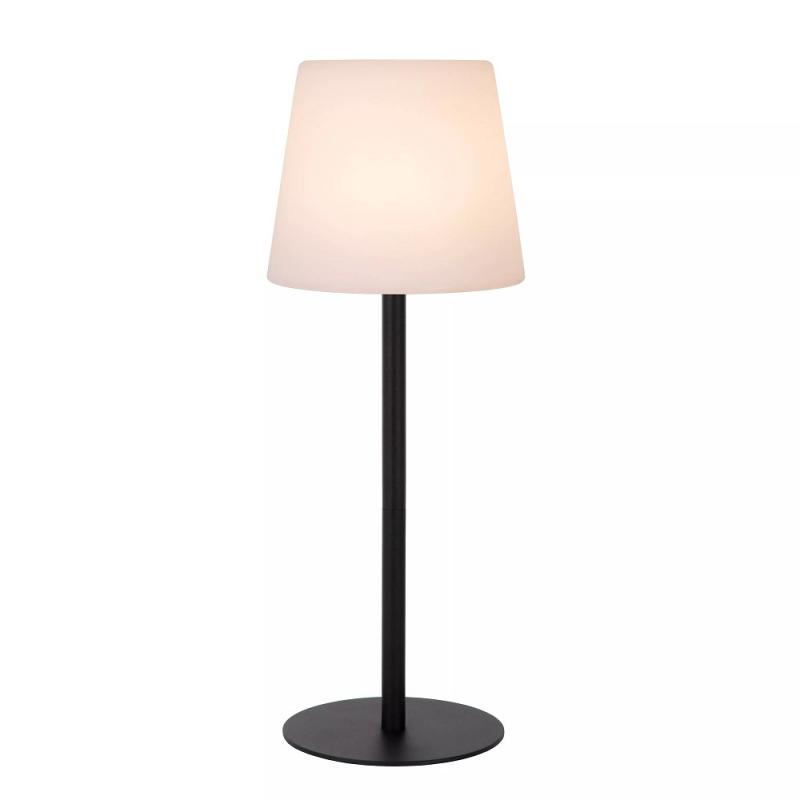 Lucide TYON – elegante Akku Tischleuchte für Innen & Außen in Schwarz mit warmweißem Licht