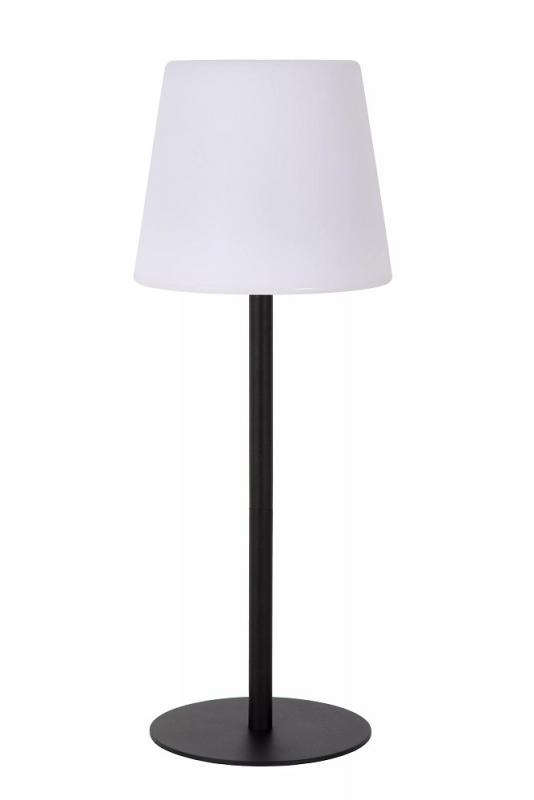 Lucide TYON – elegante Akku Tischleuchte für Innen & Außen in Schwarz mit warmweißem Licht