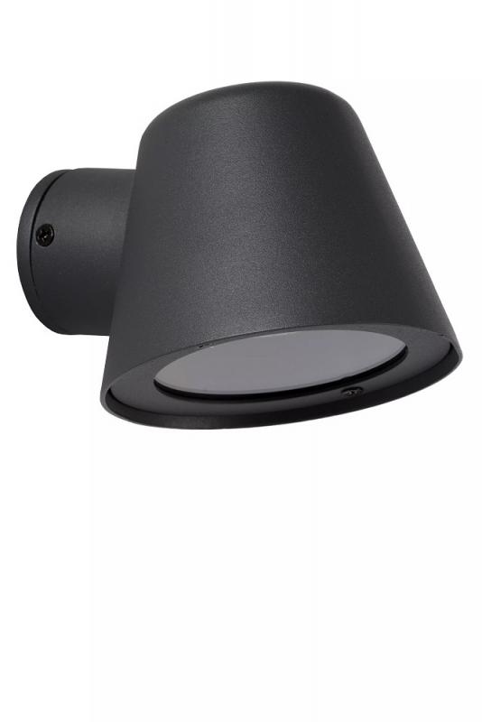 Lucide DINGO-LED – Wandleuchte Innen & Außen – LED dimmbar – GU10 – 1x5W 3000K – IP44 – Anthrazit