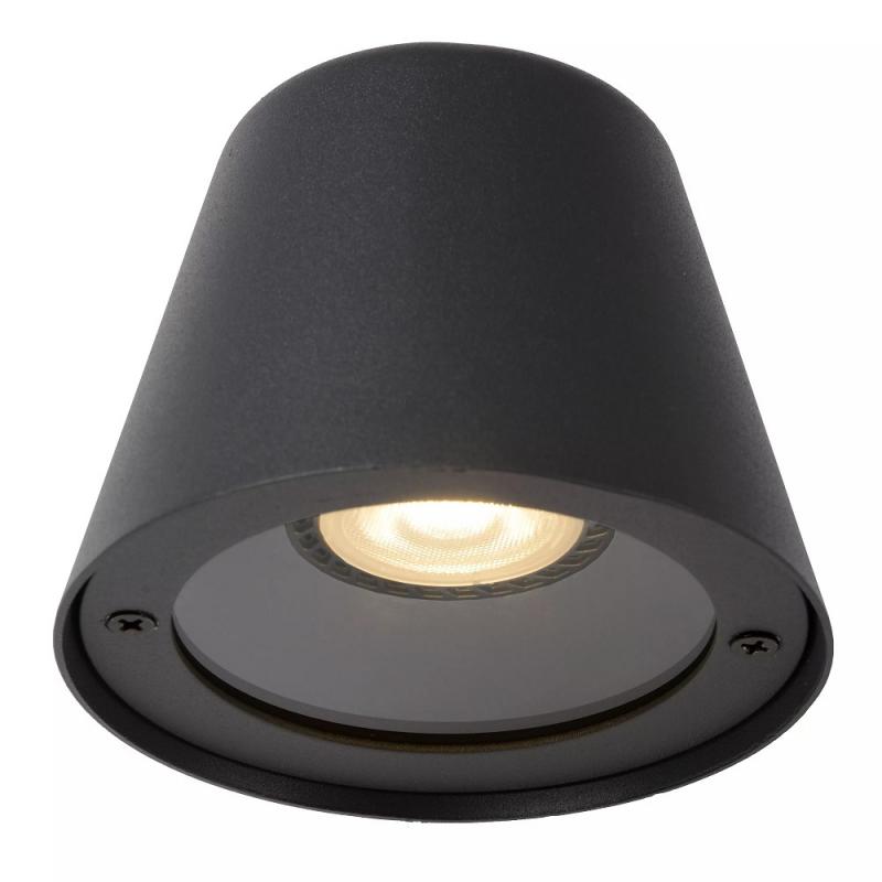 Lucide DINGO-LED – Wandleuchte Innen & Außen – LED dimmbar – GU10 – 1x5W 3000K – IP44 – Anthrazit