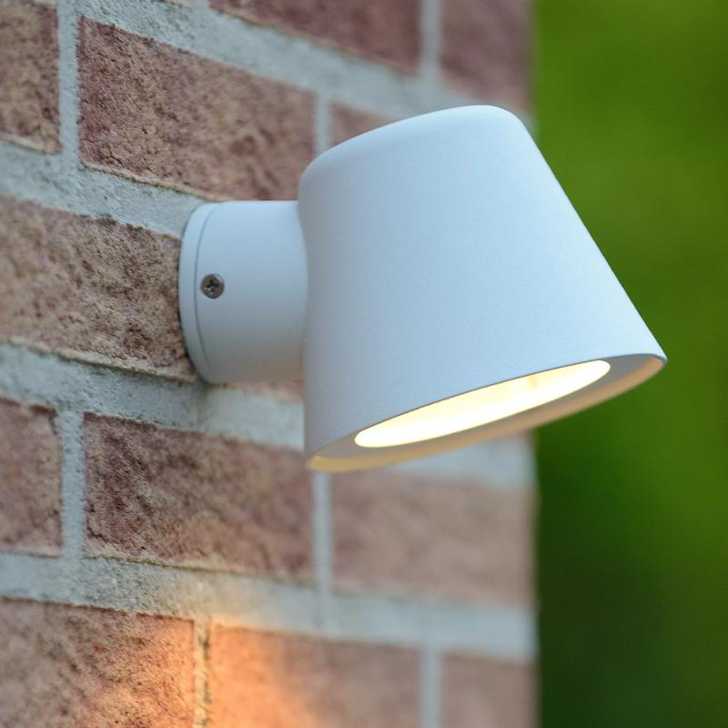 Lucide DINGO-LED – Wandleuchte Innen & Außen – LED dimmbar – GU10 – 1x5W 3000K – IP44 – Weiß