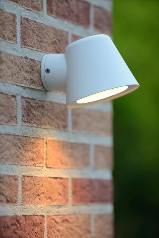 Lucide DINGO-LED – Wandleuchte Innen & Außen – LED dimmbar – GU10 – 1x5W 3000K – IP44 – Weiß