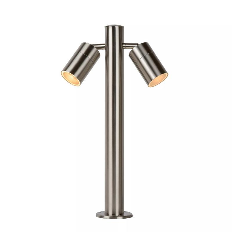 Lucide ARNE-LED Pollerleuchte Chrom Matt – 2x5W GU10, 2700K, IP44, schwenkbar