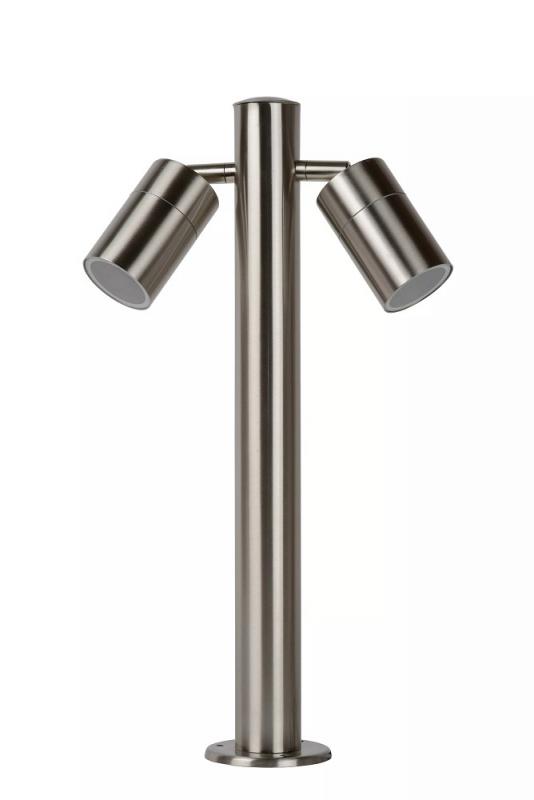 Lucide ARNE-LED Pollerleuchte Chrom Matt – 2x5W GU10, 2700K, IP44, schwenkbar