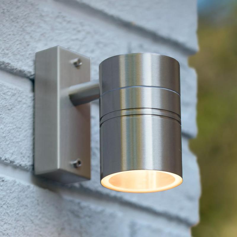 Lucide ARNE-LED – Wandstrahler / Wandleuchte Innen & Außen – Ø 6,3 cm – LED GU10 – 1x5W 2700K – IP44 – Chrom matt