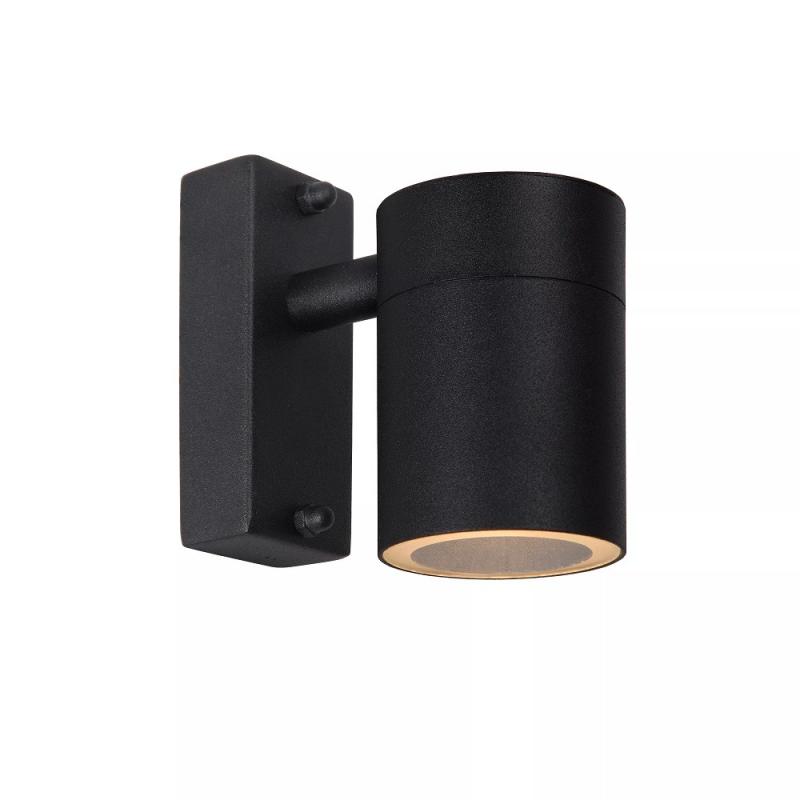Lucide ARNE-LED Wandstrahler IP44 Schwarz – 1x GU10 LED 2700K Außenwandleuchte