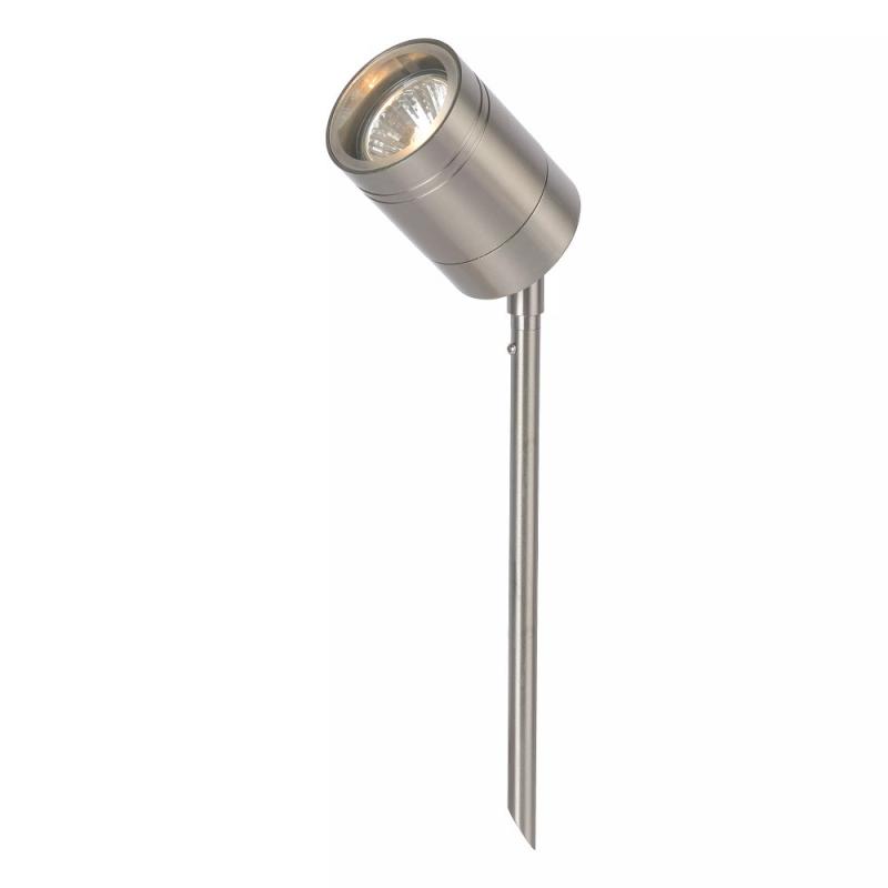 Lucide ARNE-LED Gartenstrahler Ø6,3 cm GU10 LED 5W 2700K IP44 Chrom Matt