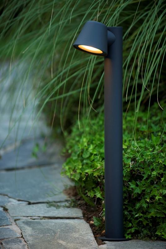 Lucide DINGO-LED Pollerleuchte 70cm GU10 5W 3000K Anthrazit IP44 dimmbar