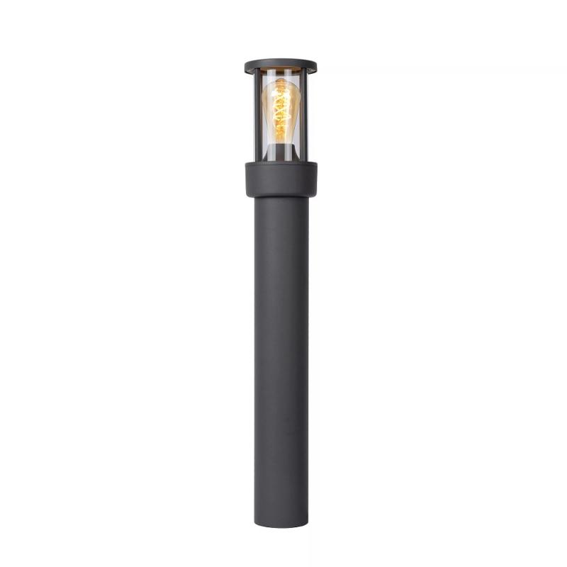 Lucide LORI Pollerleuchte Anthrazit – 1xE27, IP44, Tag/Nacht-Sensor, 80 cm