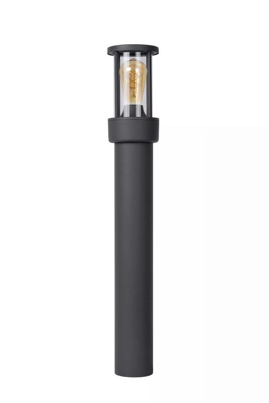 Lucide LORI Pollerleuchte Anthrazit – 1xE27, IP44, Tag/Nacht-Sensor, 80 cm
