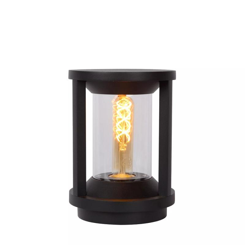 Lucide CADIX Pollerleuchte Ø16cm E27 IP65 Schwarz Aluminium dimmbar