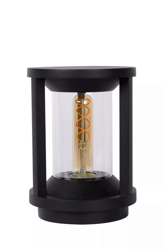Lucide CADIX Pollerleuchte Ø16cm E27 IP65 Schwarz Aluminium dimmbar