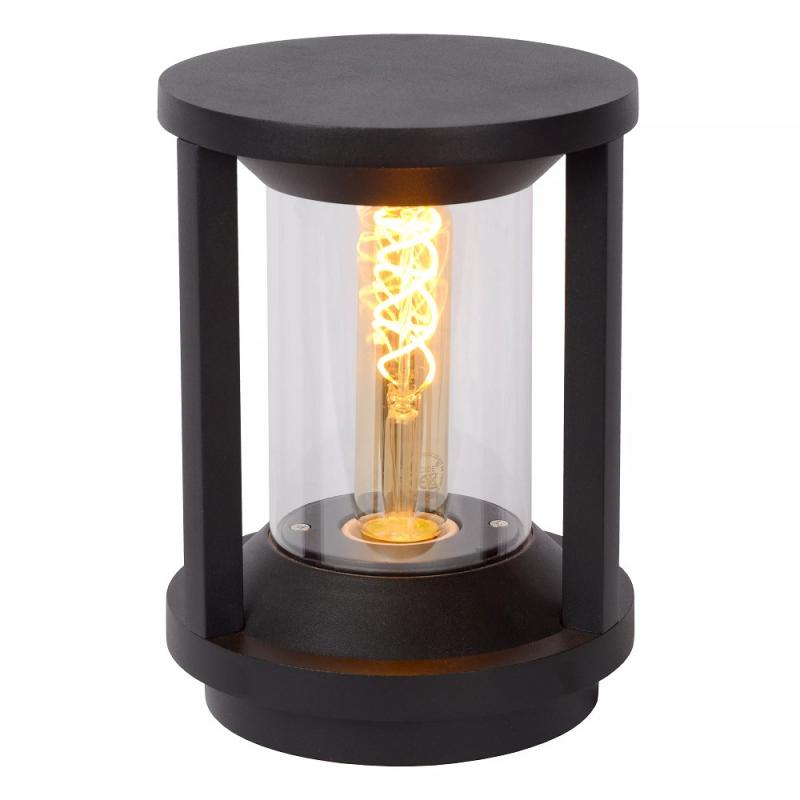 Lucide CADIX Pollerleuchte Ø16cm E27 IP65 Schwarz Aluminium dimmbar