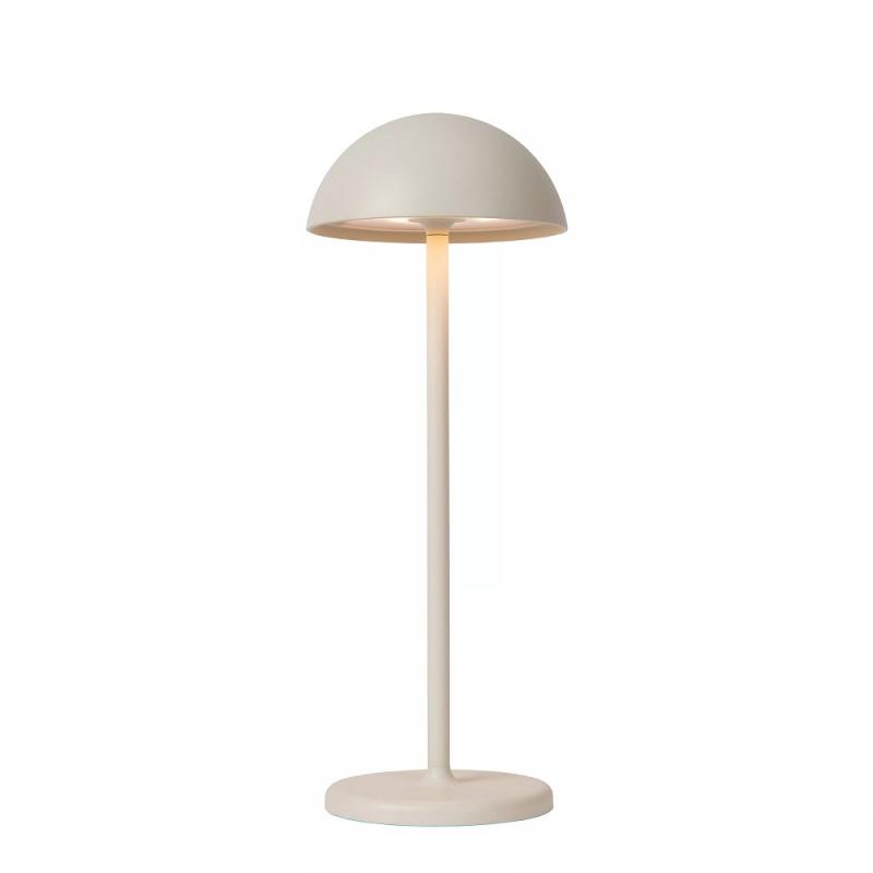 Lucide JOY – elegante Akku Tischleuchte für Innen & Außen in Weiß mit warmweißem Licht