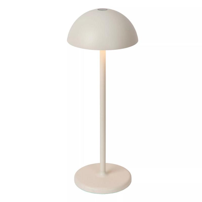 Lucide JOY – elegante Akku Tischleuchte für Innen & Außen in Weiß mit warmweißem Licht