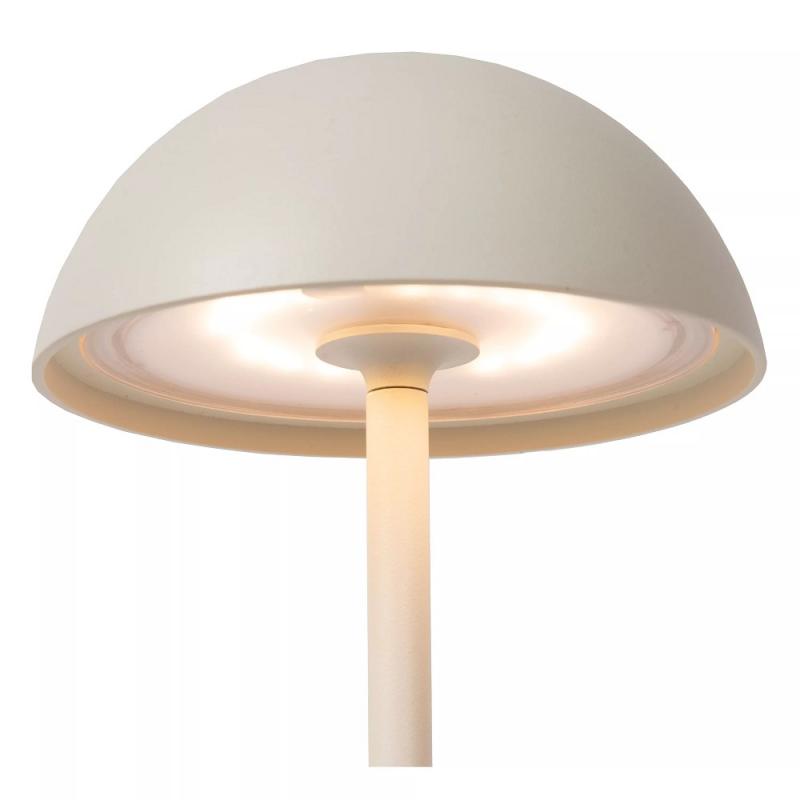 Lucide JOY – elegante Akku Tischleuchte für Innen & Außen in Weiß mit warmweißem Licht