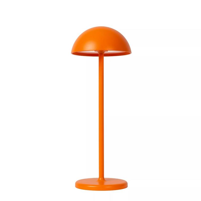Lucide JOY – moderne Akku Tischleuchte für Innen & Außen in Orange mit warmweißem Licht