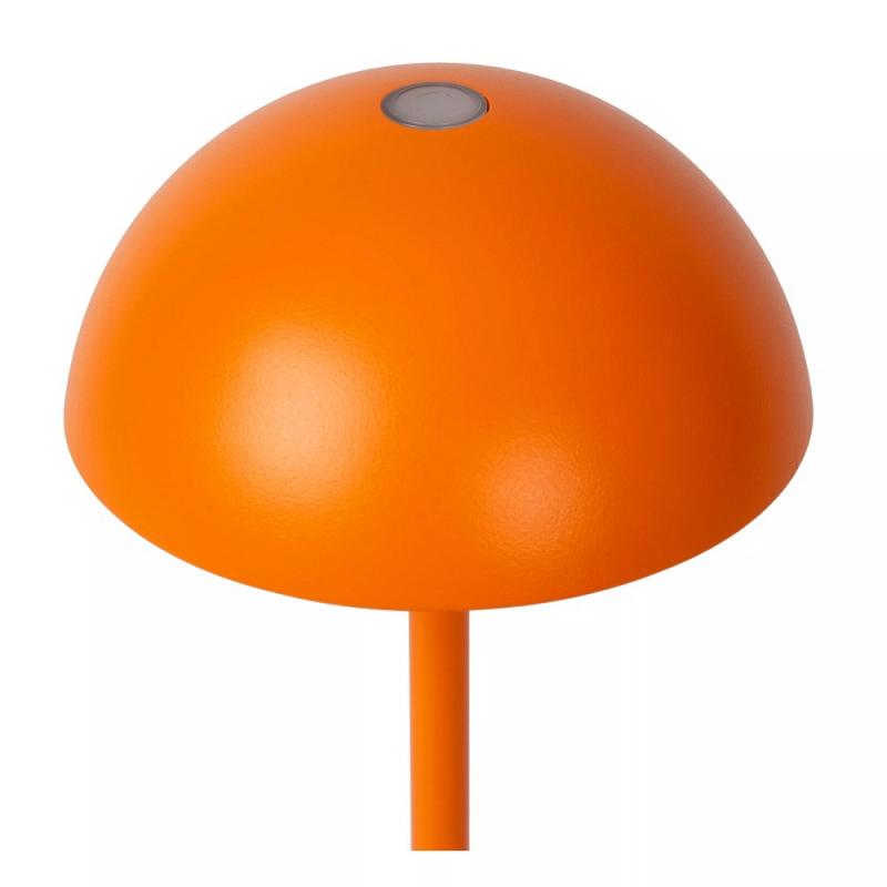 Lucide JOY – moderne Akku Tischleuchte für Innen & Außen in Orange mit warmweißem Licht