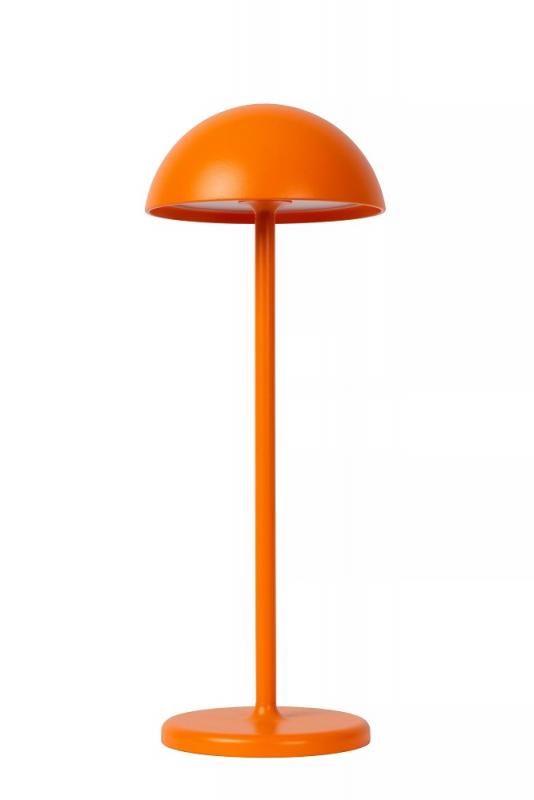 Lucide JOY – moderne Akku Tischleuchte für Innen & Außen in Orange mit warmweißem Licht
